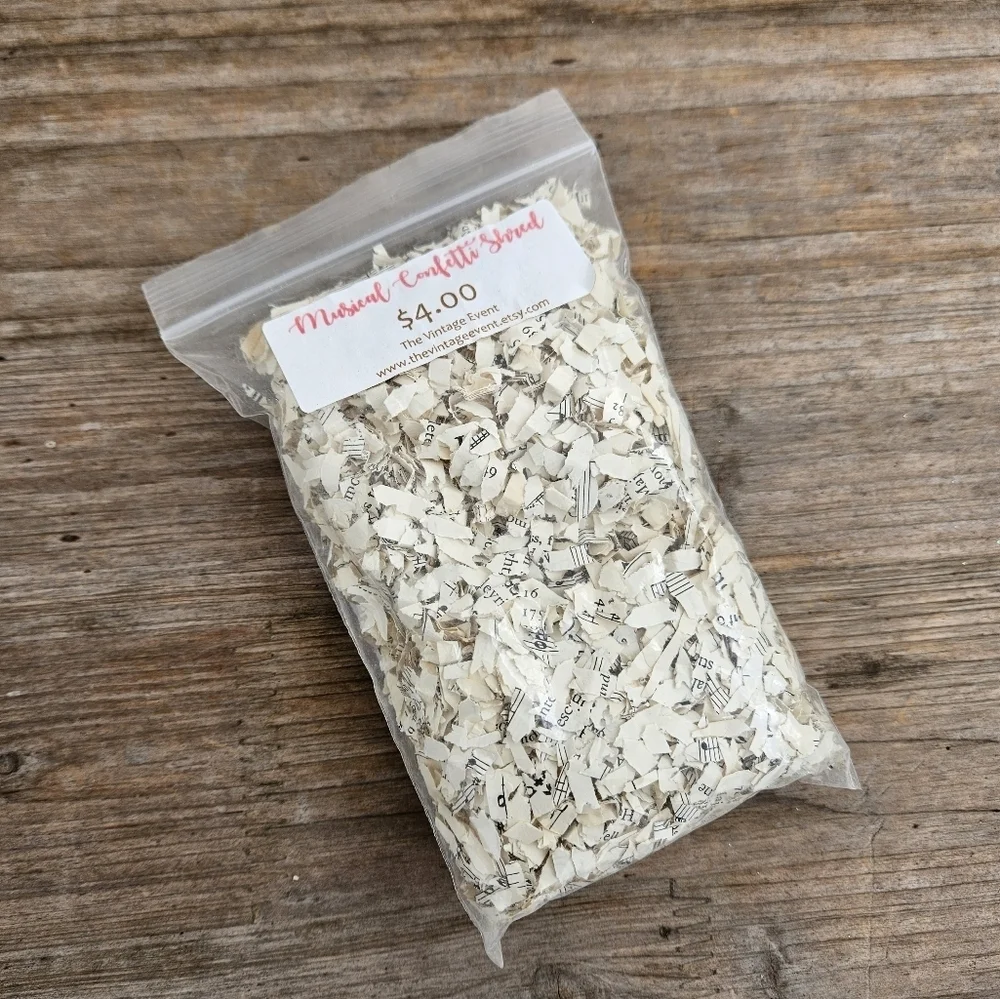 Vintage Sheet Music Confetti | Wedding Exit Toss | 4 Cups